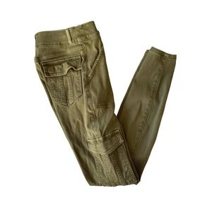 Spanx 20311R Stretch Twill Olive Green Ankle Cargo Pants Size XS